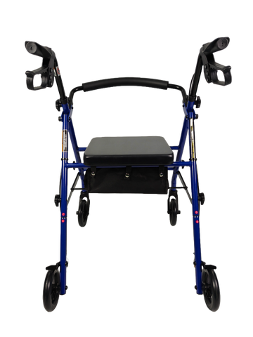 Alt View 3. iLIVING - ILG-800B Blue Rollator Walker – Heavy Duty Frame, Adjustable Height, Easy-Fold Design and Smart Brake Lock for Adults - Blue and Black.