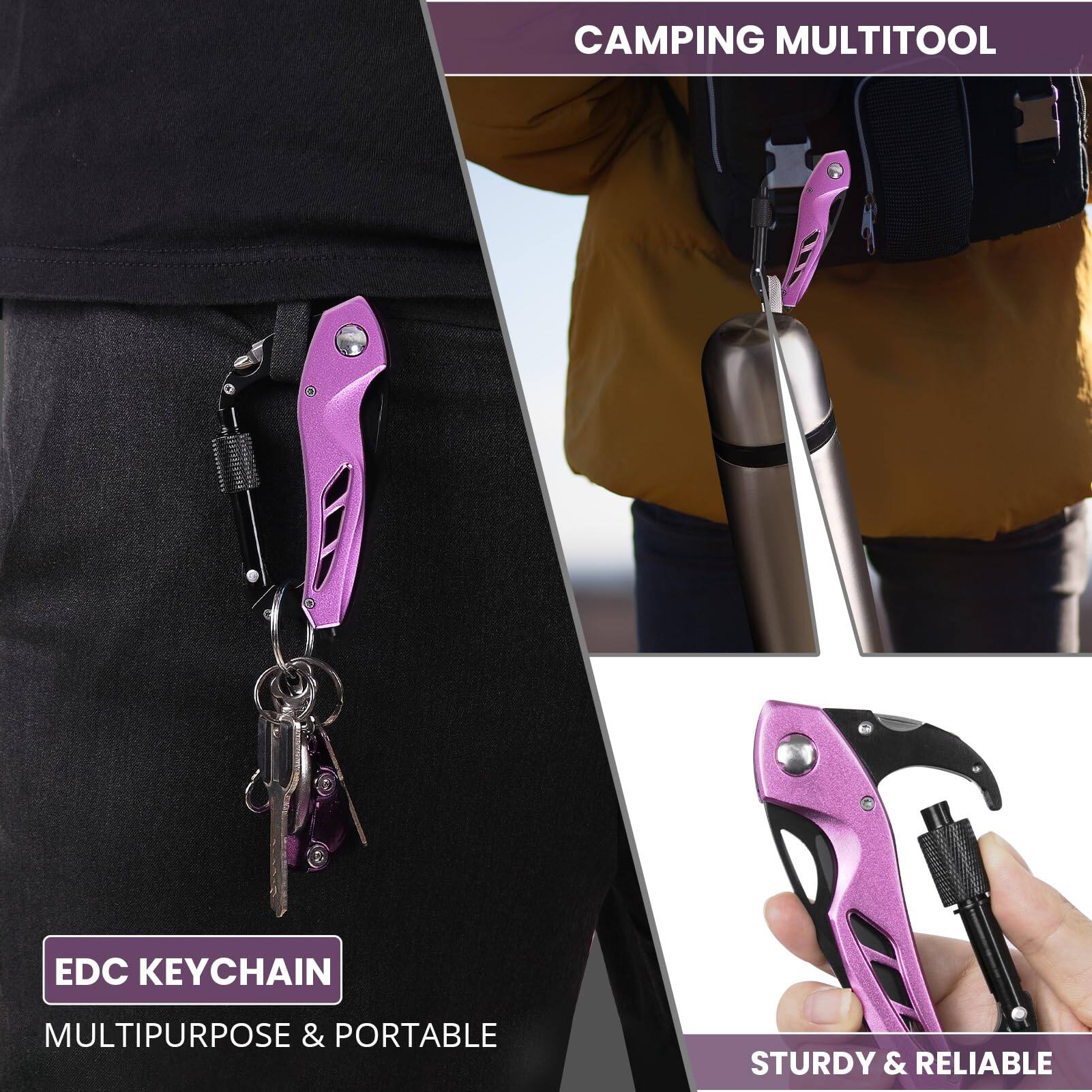 CAMPING MULTITOOL  
EDC KEYCHAIN  
MULTIPURPOSE & PORTABLE  
STURDY & RELIABLE