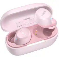 TOZO Charging Model No AI 0.1 38 11
Output: 5V/0.1A
Input: 5V
Battery: 400mAh
Battery E
Headphones D: 2A3N3-
Battery: 40mAh/3.7V/0.148Wh
FCC IC29260-BLE
Made in China
FC CE
RoHS
TOZO