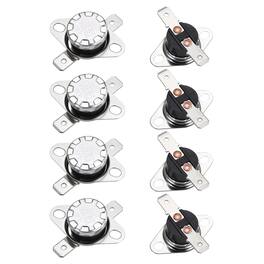 Unique Bargains - KSD301 Thermostat 55°C/131°F 10A Normally Open N.O Adjust Snap Disc Temp Switch 8pcs Bakelite - Silver