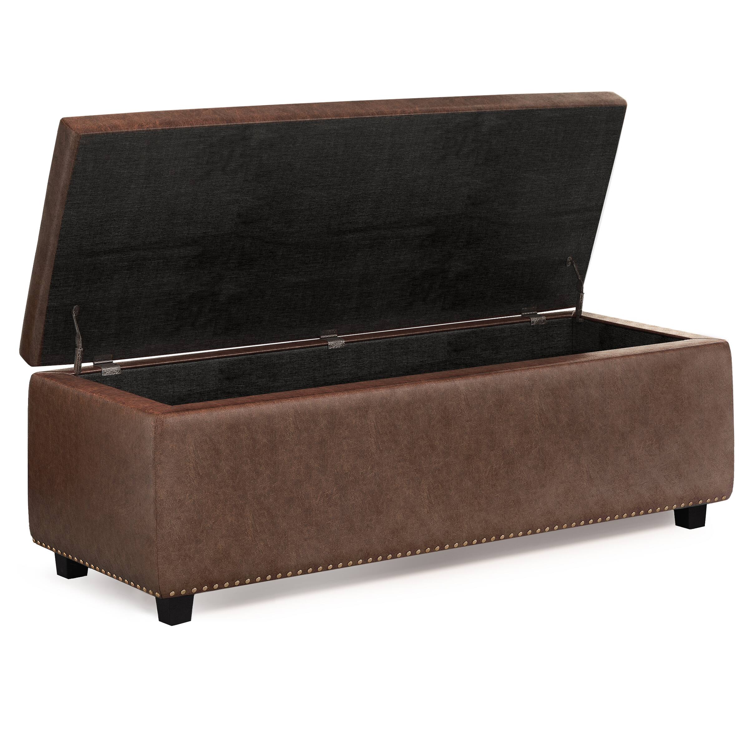 Alt View 1. Tiramisubest - Hamilton - Storage Ottoman - Distressed Umber Brown - Brown.