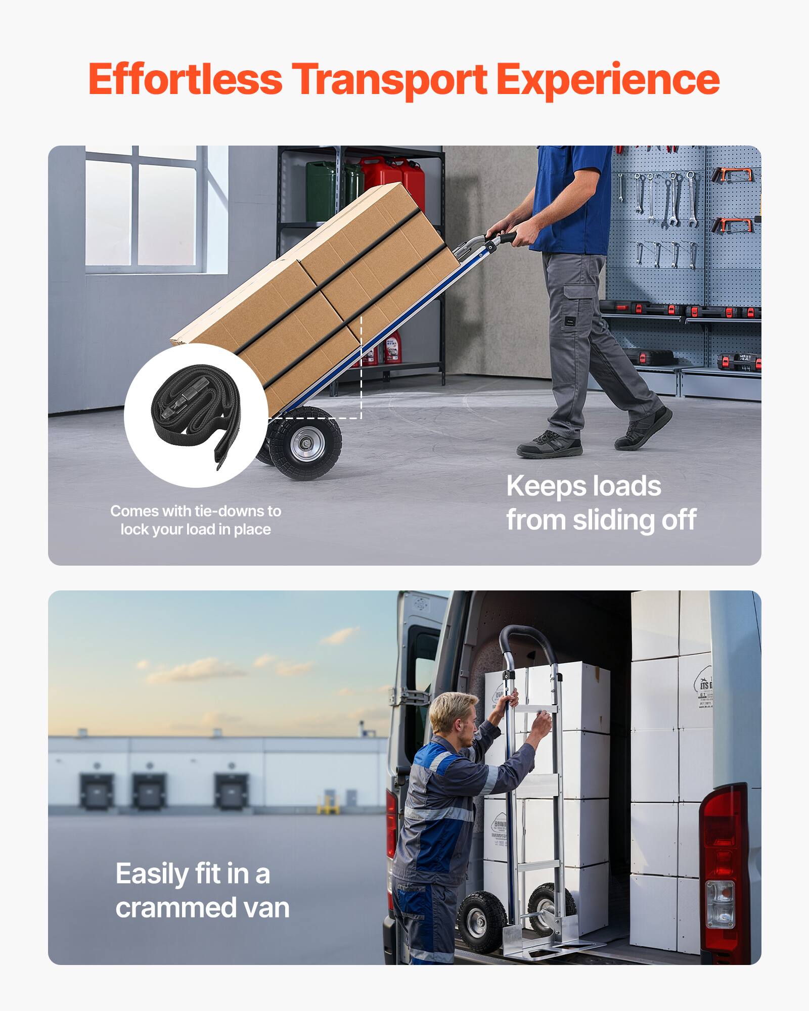 Effortless Transport Experience

- Comes with tie-downs to lock your load in place
- Keeps loads from sliding off
- Easily fit in a crammed van