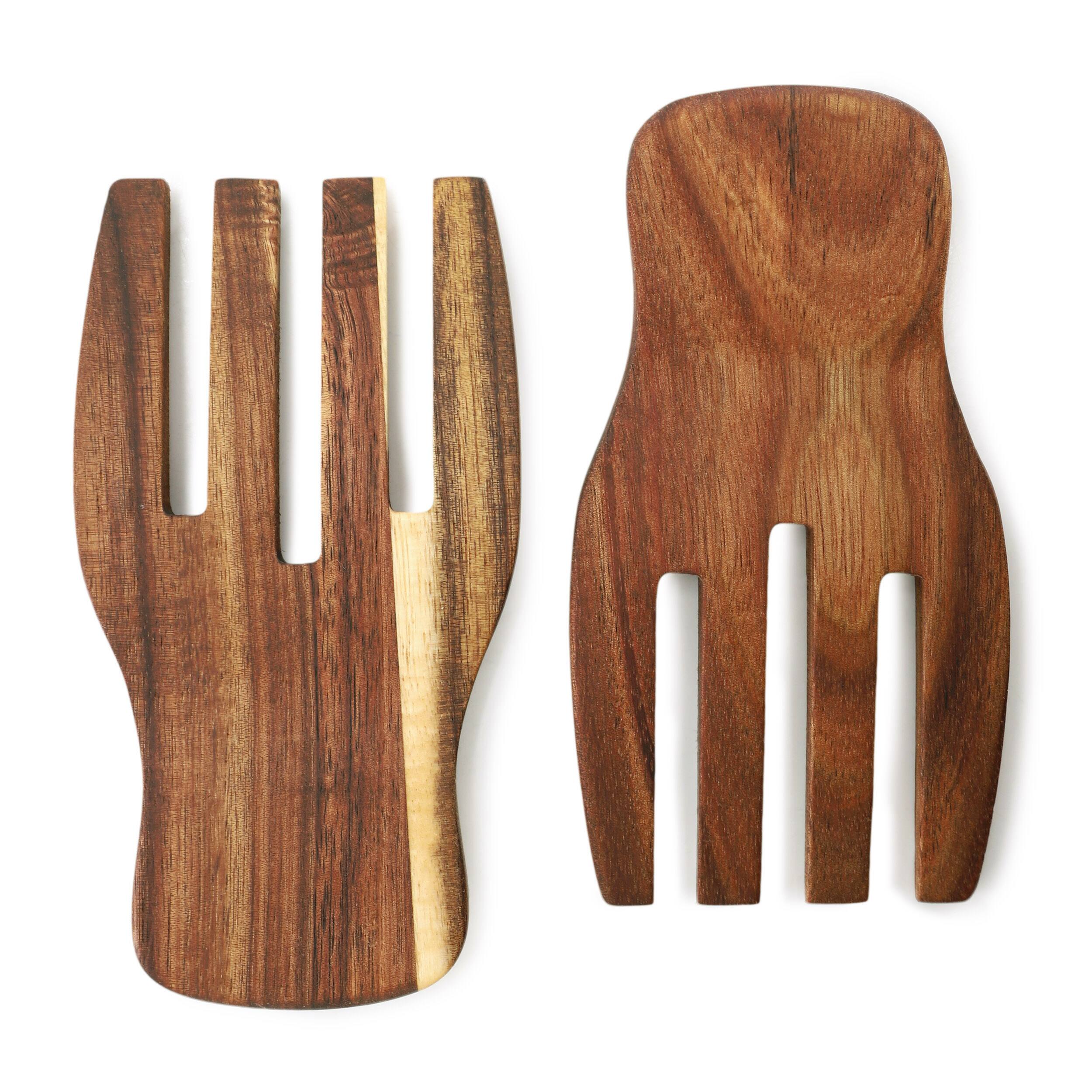 Alt View 2. MegaChef - MegaChef Large Acacia Wood Salad Bowl with Serving Utensils - Brown.