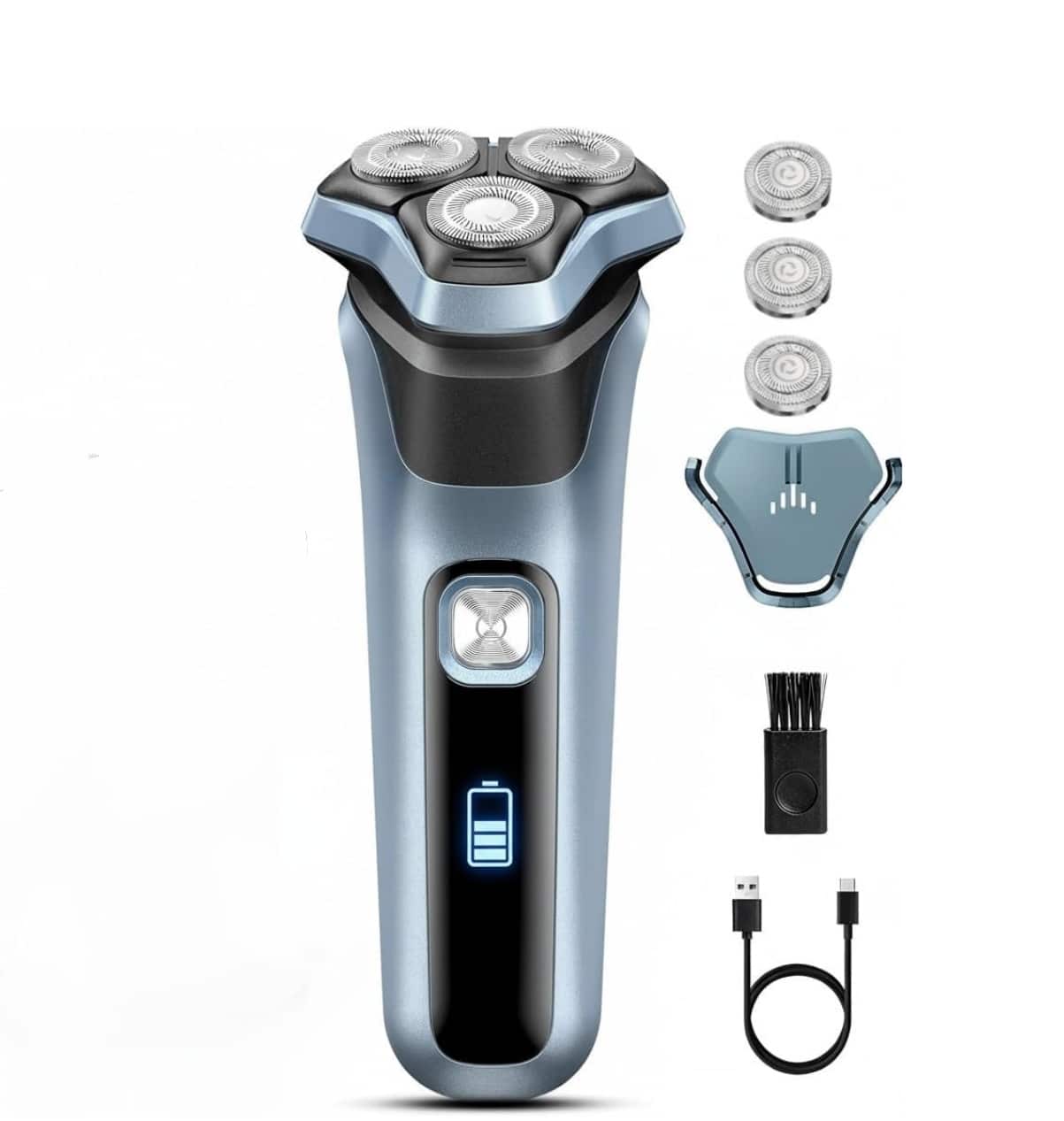 Dazzed Corner - Waterproof Electric Razor for Men, 3D Floating Blades, USB Fast Charging, Pop-Up Trimmer