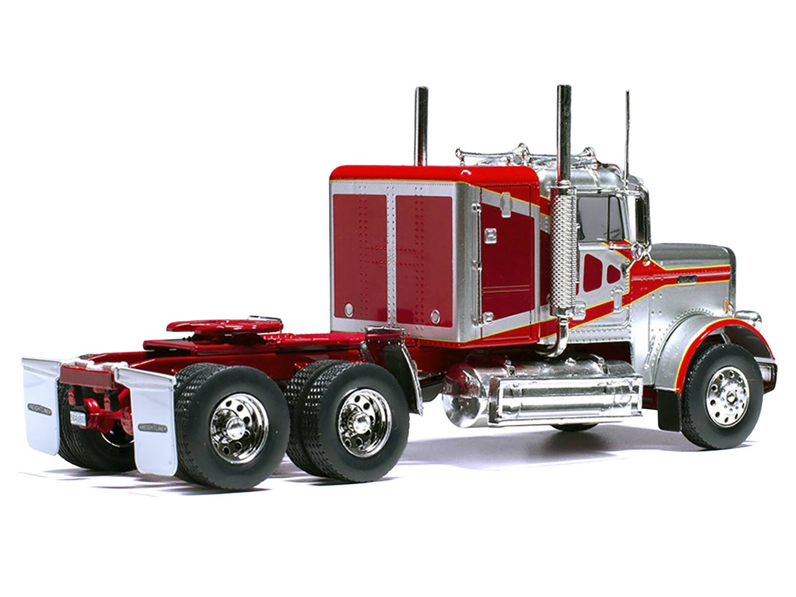 Angle. IXO - 1977 Freightliner FLC 120 64 T Truck Tractor Red and Silver Metallic 1/43 Diecast Model by IXO Models - Red and Silver Metallic.