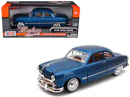 1949 Ford Coupe 1/24 Diecast Model Car by Motormax - Blue