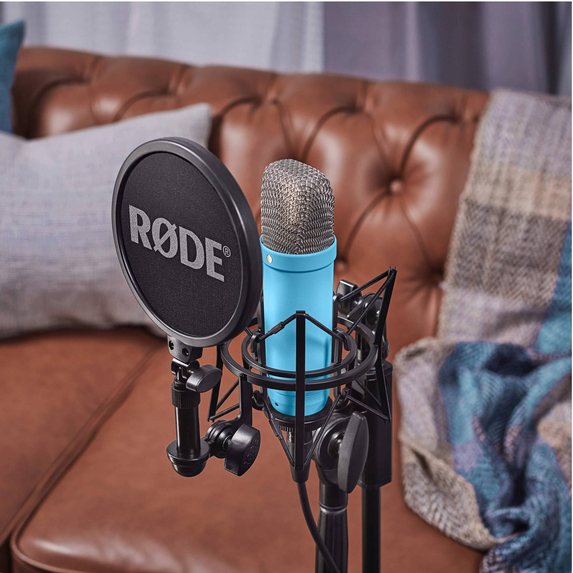 Left. RODE - Rode NT1 Signature Series Studio Condenser Microphone (Blue).