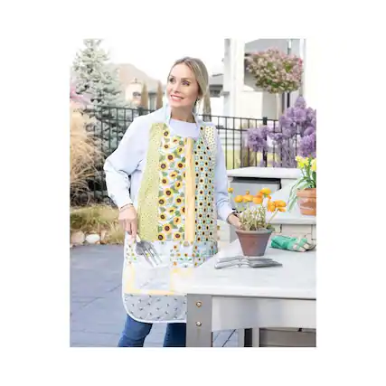 Front. AccuQuilt - Quilt As You Go Coverall Adult Bib/Apron - 1/pack.