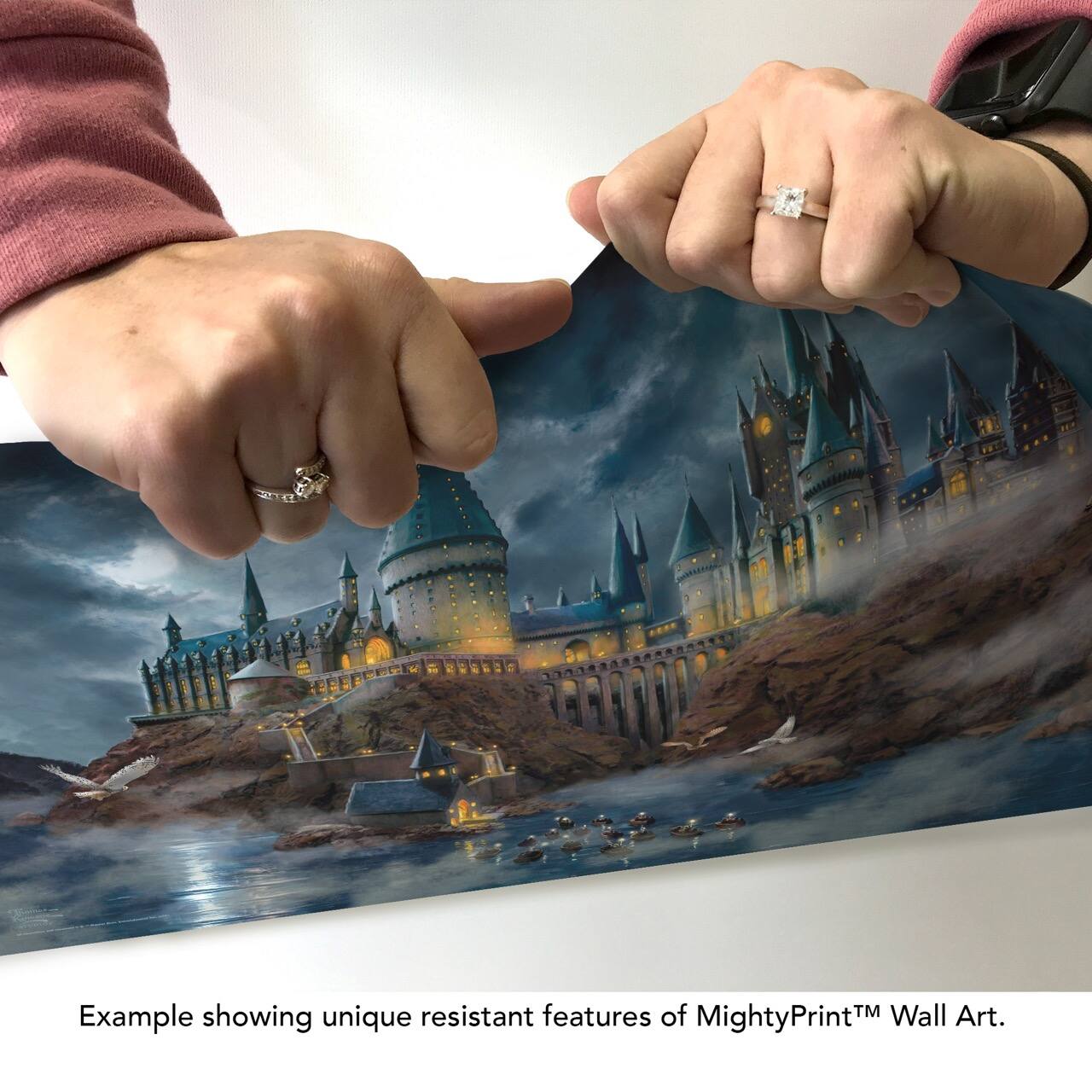 Example showing unique resistant features of MightyPrint™ Wall Art.