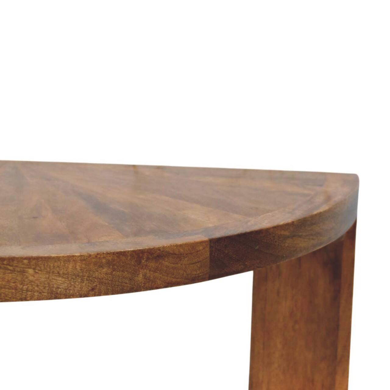 Back. Artisan Furniture - Artisan Furniture Solid Wood Amber Oak Half Moon Coffee Table, Brown - Beige.