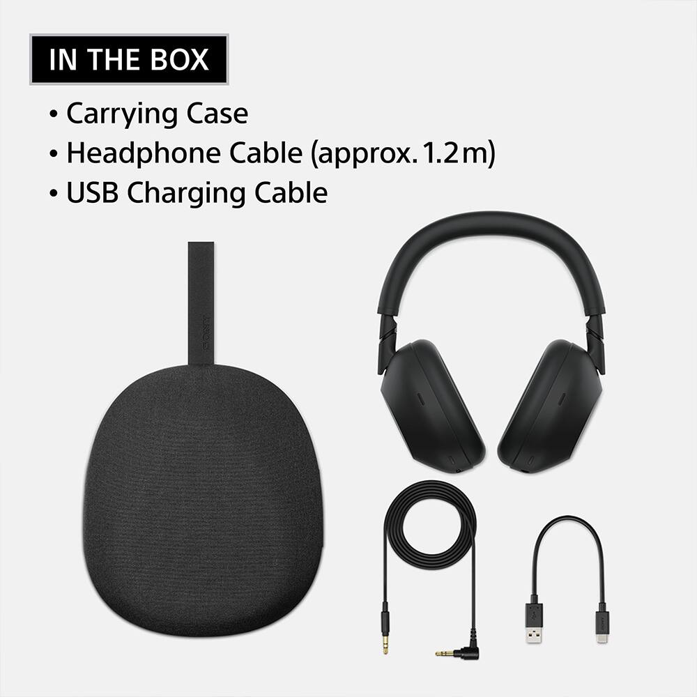 IN THE BOX  
- Carrying Case  
- Headphone Cable (approx. 1.2m)  
- USB Charging Cable