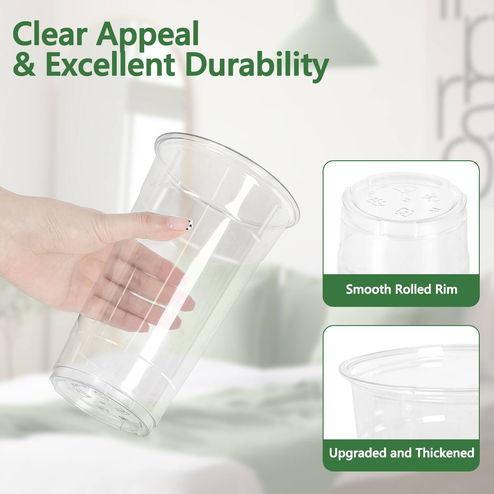 Clear Appeal & Excellent Durability

Smooth Rolled Rim

Upgraded and Thickened