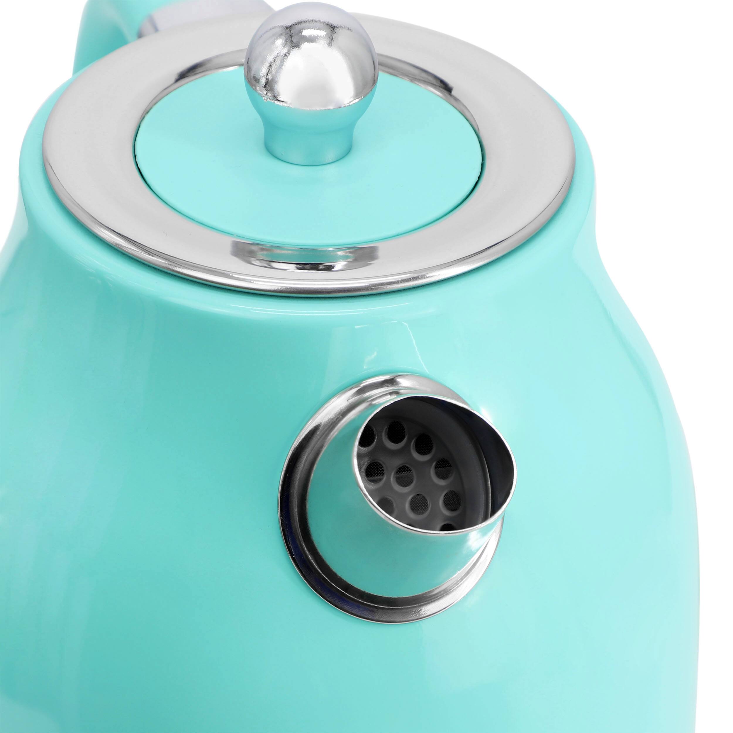 Alt View 7. MegaChef - MegaChef 1.8 Quart Electric Tea Kettle and 2 Slice Toaster Combo in Turquoise - Turquoise.