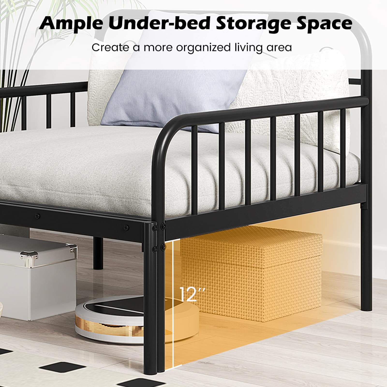 Ample Under-bed Storage Space: Create a more organized living area.