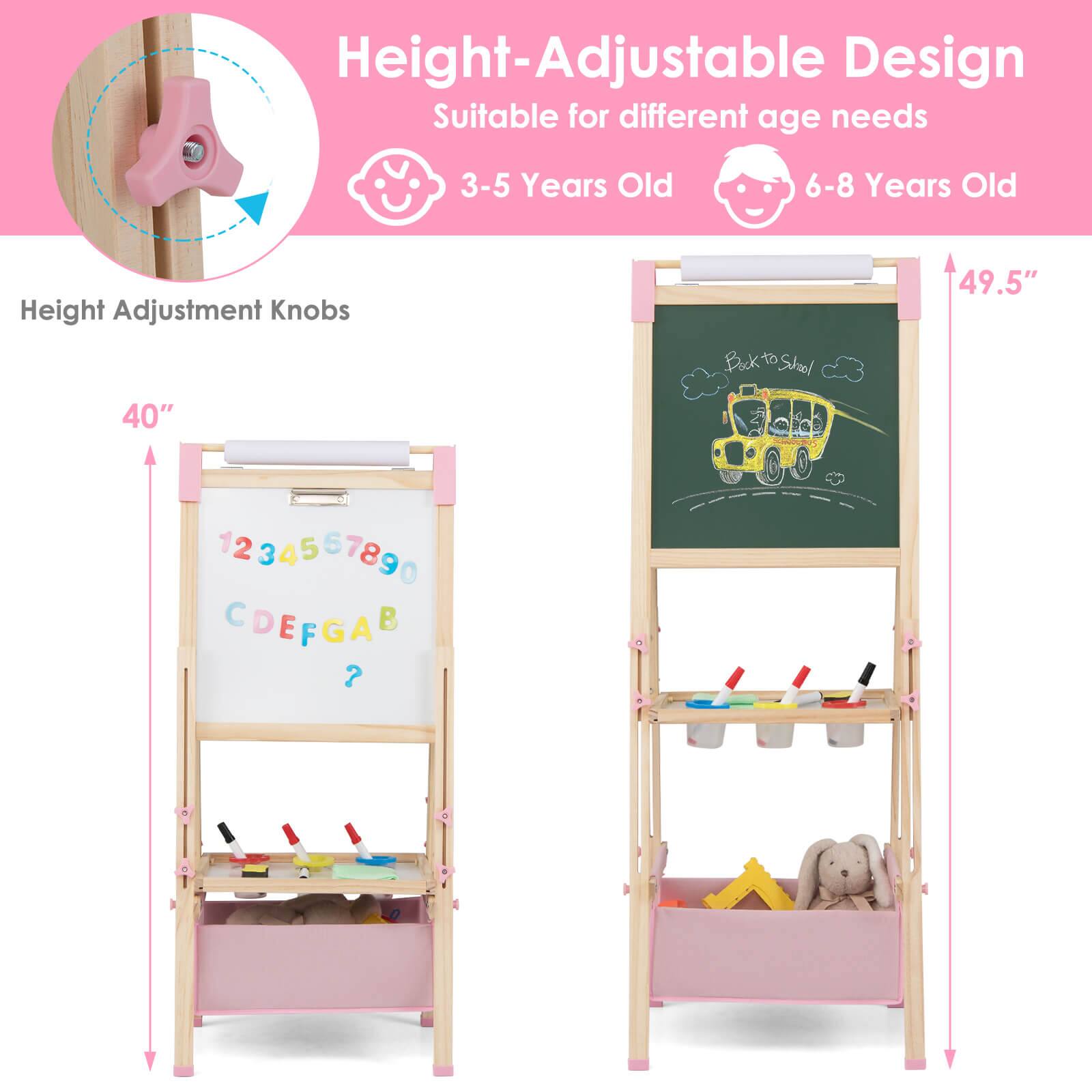 Height-Adjustable Design  
Suitable for different age needs  

3-5 Years Old  
6-8 Years Old  

Height Adjustment Knobs  

40"  
49.5"  

1234567890  
CDEFGAB