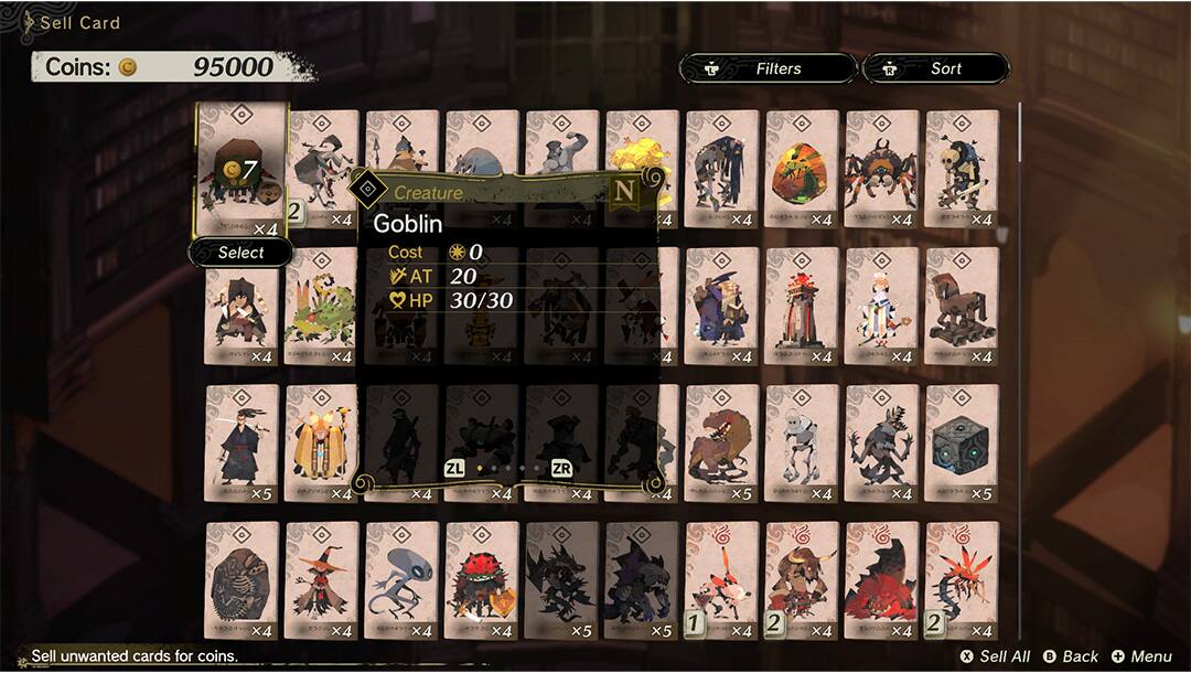 Sell Card

Coins: 95000

Filters Sort

Creature
Goblin
Cost 0
AT 20
HP 30/30

Sell unwanted cards for coins.

Sell All Back Menu