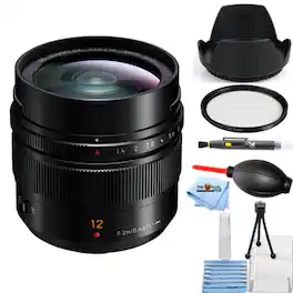 Panasonic - Leica DG Summilux 12mm f/1.4 ASPH. Lens - 7PC Accessory Bundle