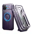Front. dexnor - Dexnor iPhone 15 Plus/14 Plus Case with Camera Cover & Adjustable Kickstand & Built-in Screen Protector,Phantom Purple - Phantom Purple.