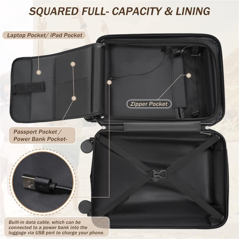 HTUTWOO Hardside Luggage 5 Piece with Bags 20