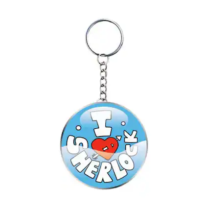 Front. Seven20 - Sherlock "I Heart Sherlock" Keychain - Red.