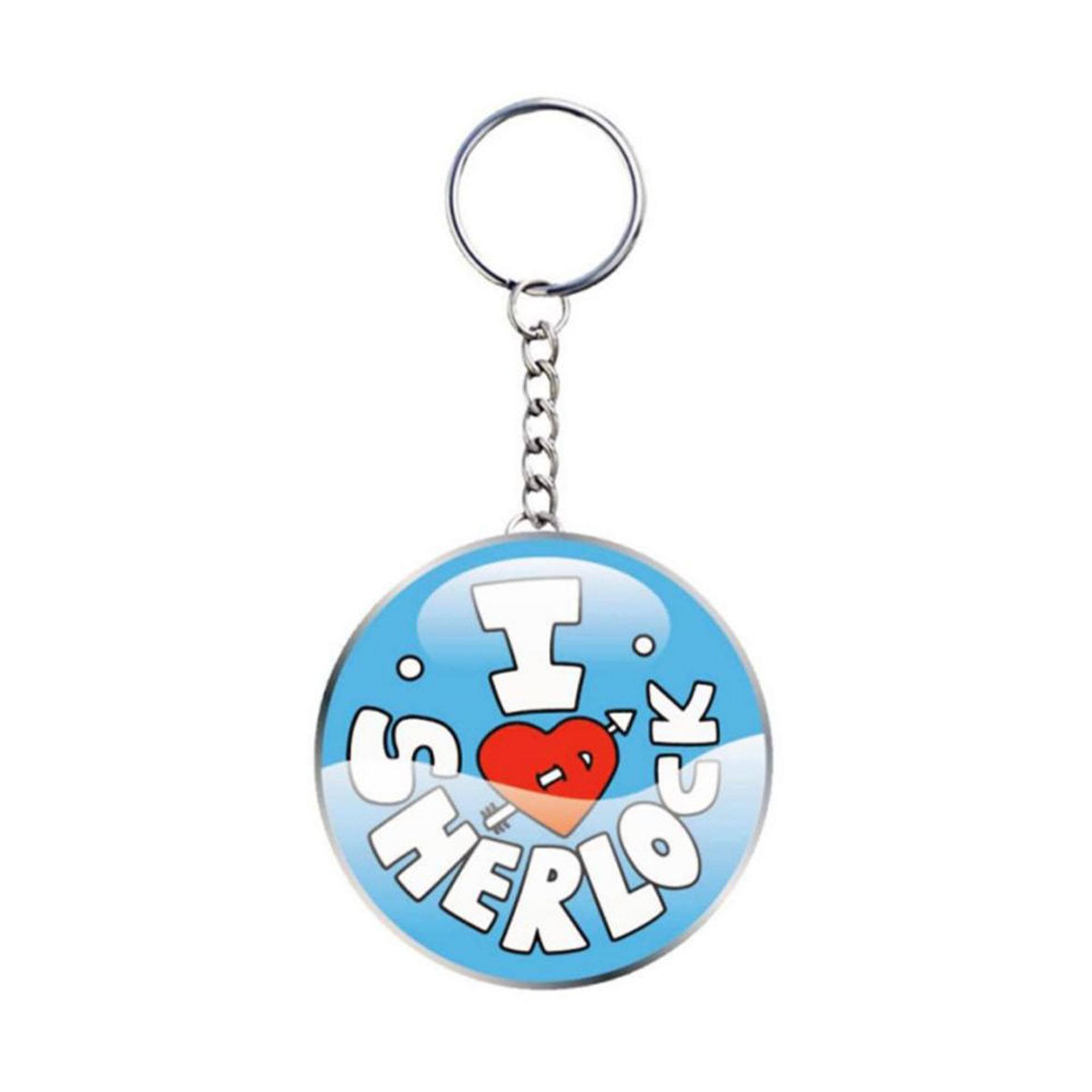 Front. Seven20 - Sherlock "I Heart Sherlock" Keychain - Red.