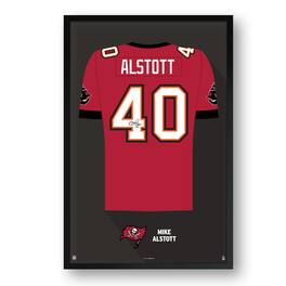 Sporticulture - Mike Alstott Tampa Bay Buccaneers Framed 27" x 39" Retired Jersey Art Print - Multicolor