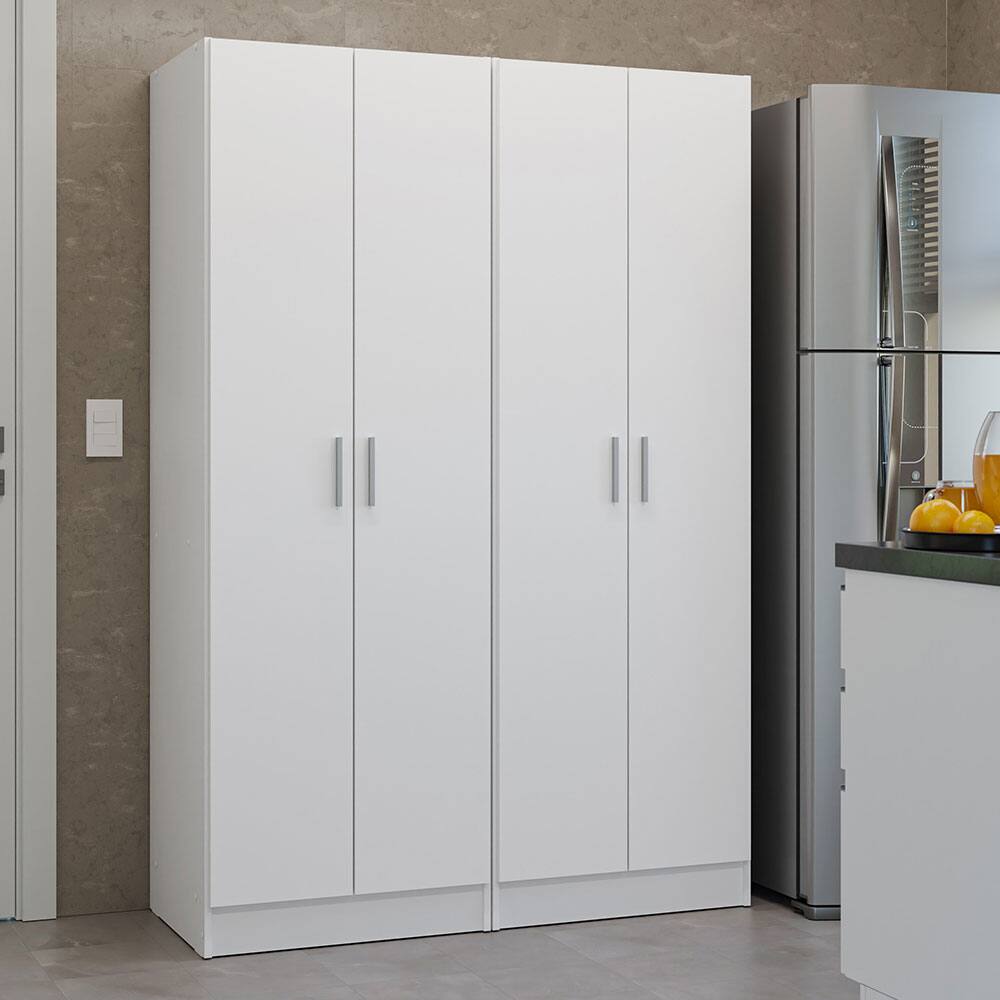 Front. Madesa - Madesa Kitchen Pantry Set Storage Cabinet 4 Doors 8 Utility Shelves 47"L Organization Unit for Kitchen - White - White.