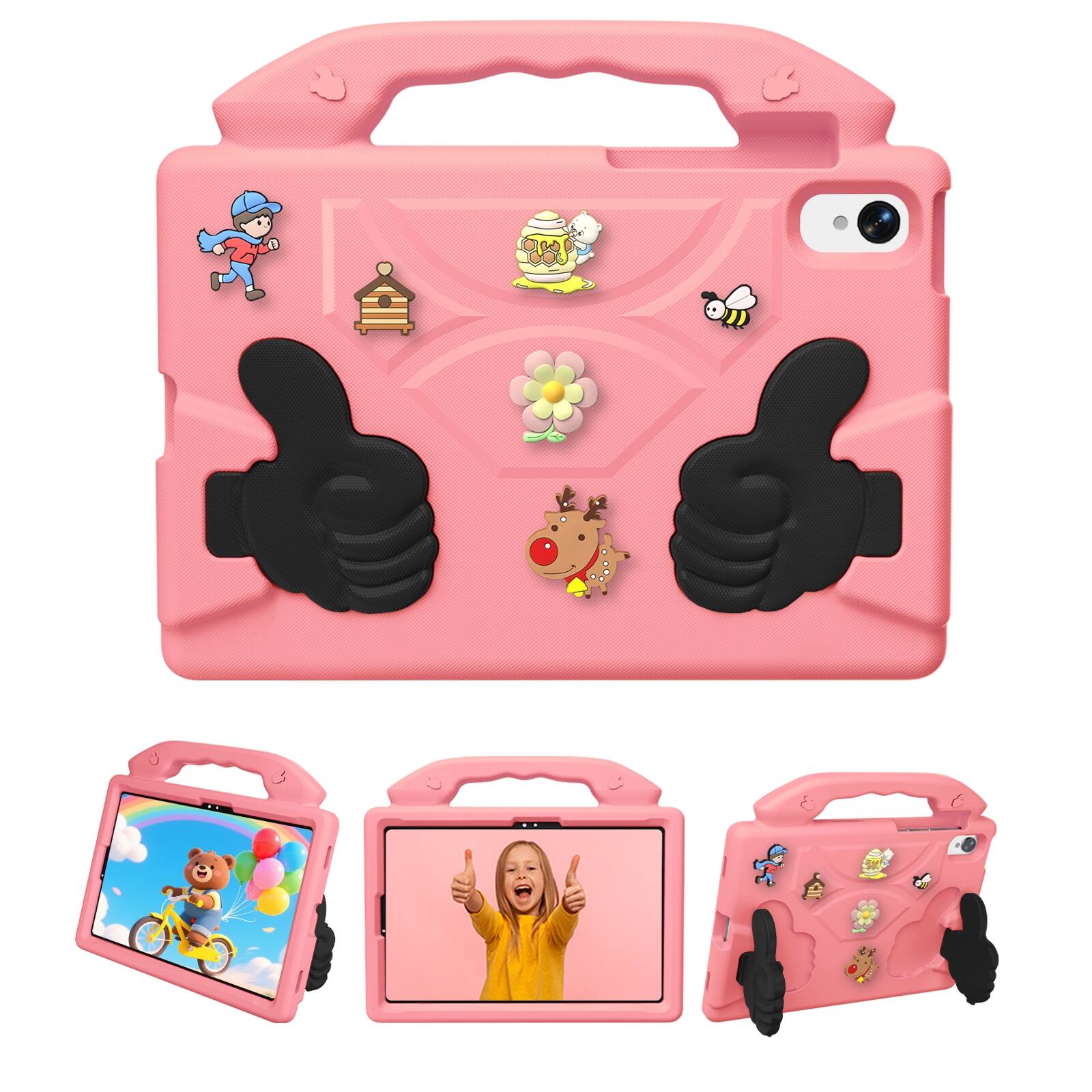 Front. UUCOVER - Kids Case for Samsung Galaxy Tab S11 11-inch 2025 SM-X730 X736B Shockproof EVA Handle Stand Anti-Slip Protective Cover - Pink.