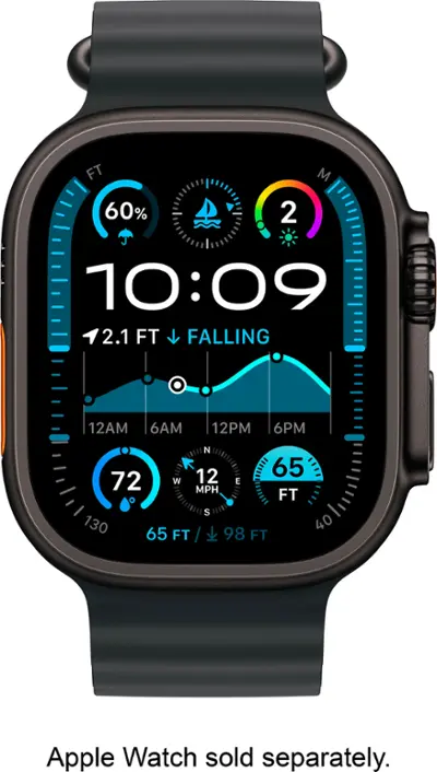 Apple 49mm Ocean Band Titanium Finish Black MYPD3AM/A - Best Buy