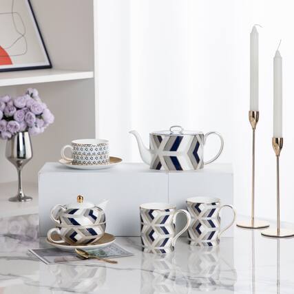 Front. Jiallo - The Elegance in Porcelain Tea Service Collection - Multi Color.