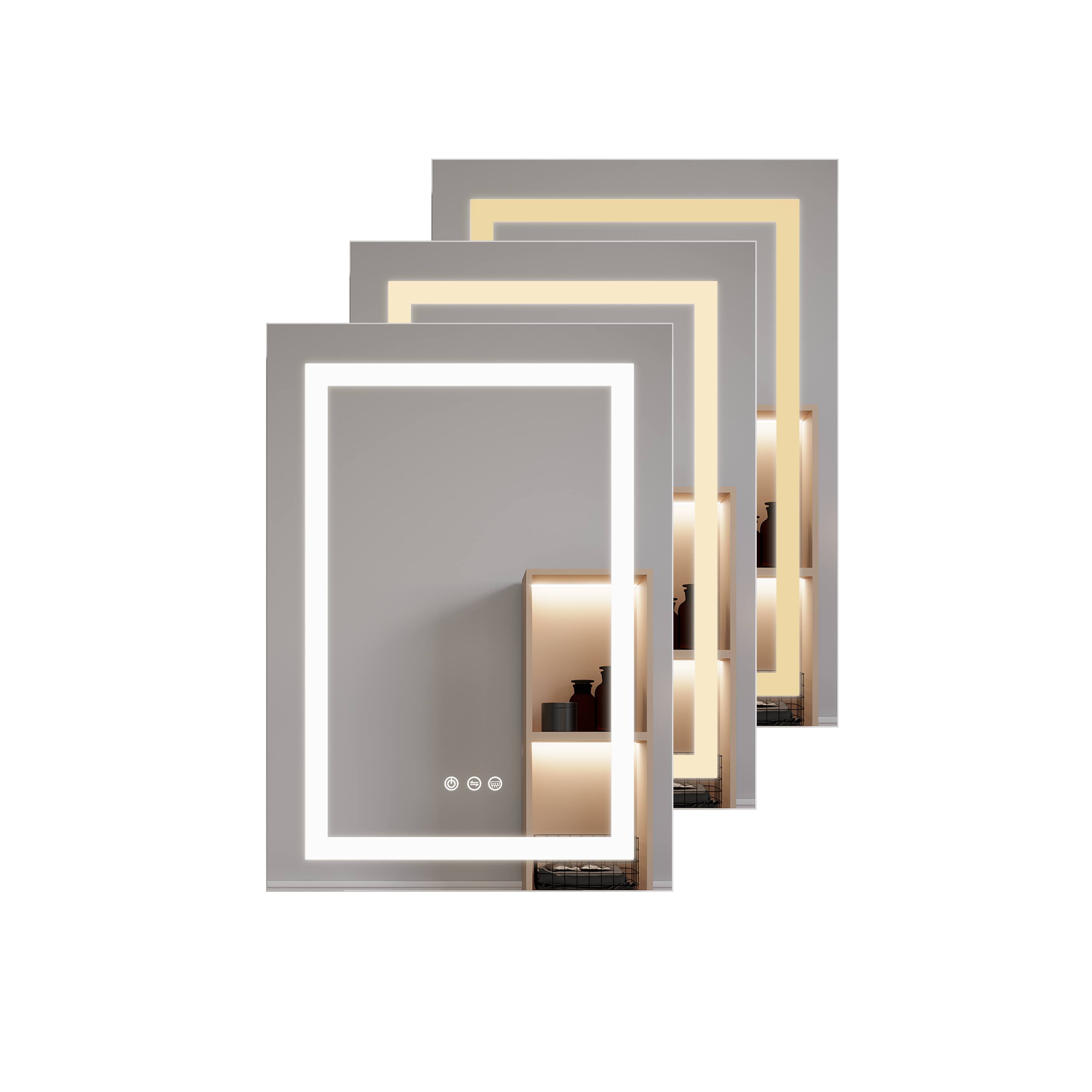 Alt View 7. Boyel Living - 26x20 Inch Bathroom Medicine Cabinet with LED Mirror Single Door Left Open Anti Fog Waterproof - Silver.