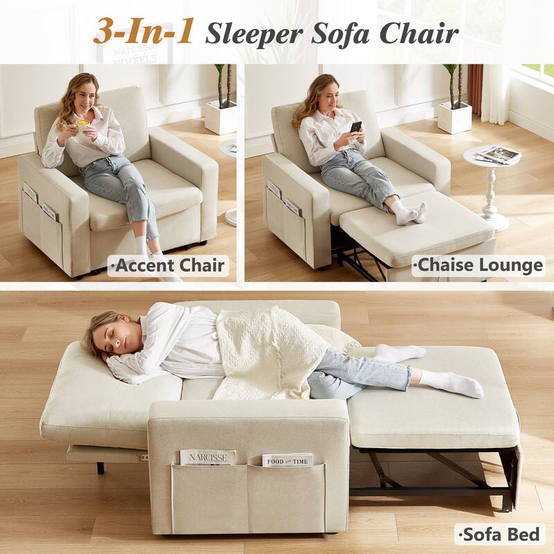 3-In-1 Sleeper Sofa Chair

- Accent Chair
- Chaise Lounge
- Sofa Bed

WATCHING WHEELS

NARCISSE FOOD TIME