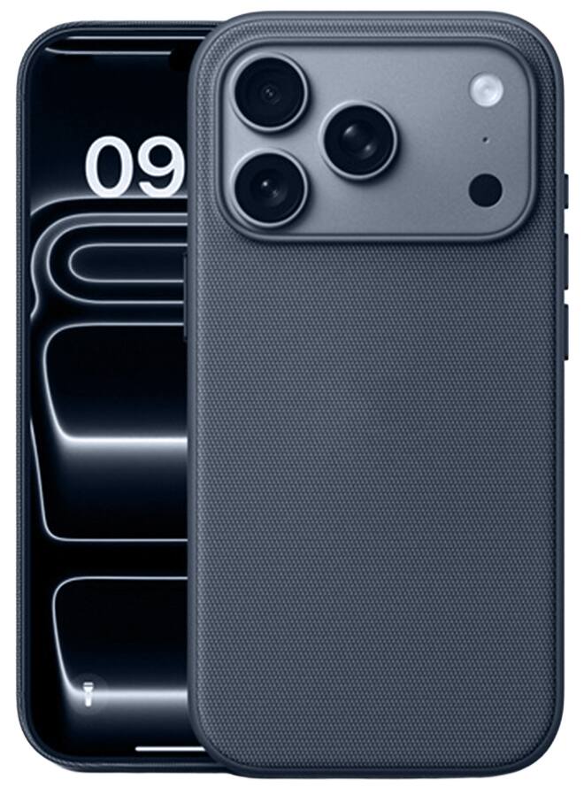 Front. Nakedcellphone - Woven Series for iPhone 17 Pro Max Case (Compatible with MagSafe) - Navy Blue.