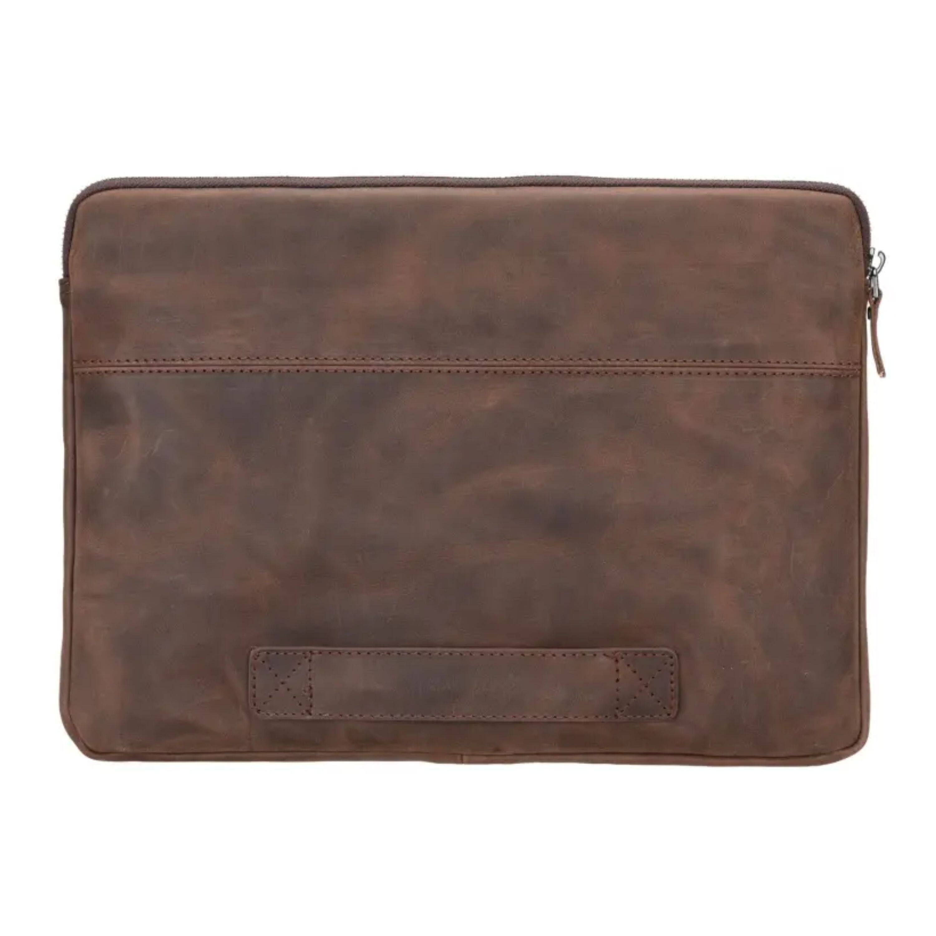 Angle. Kitcheniva - 11" Leather Tablet Case Sleeve For iPad MacBook Dark Brown - Dark Brown.