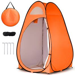 Winado - 6 FT Camping Pop Up Tent Instant Portable Shower Dressing Fitting Tent Privacy Toilet, Changing Room for Outdoor Camping - Orange