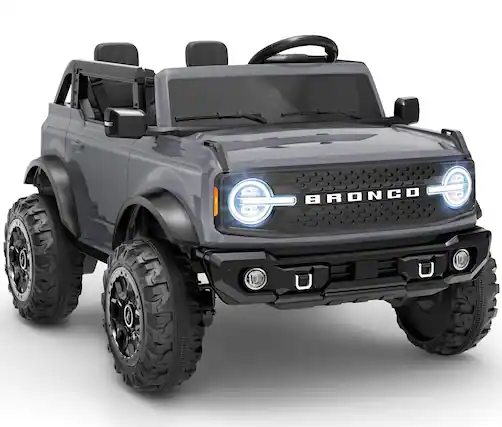Front. FIRST RIDE ON - First Ride On Licensed Ford Bronco Base 24V Kids Electric Car, Ride on Toy with Parent Remote Control and Bluetooth - Gray.
