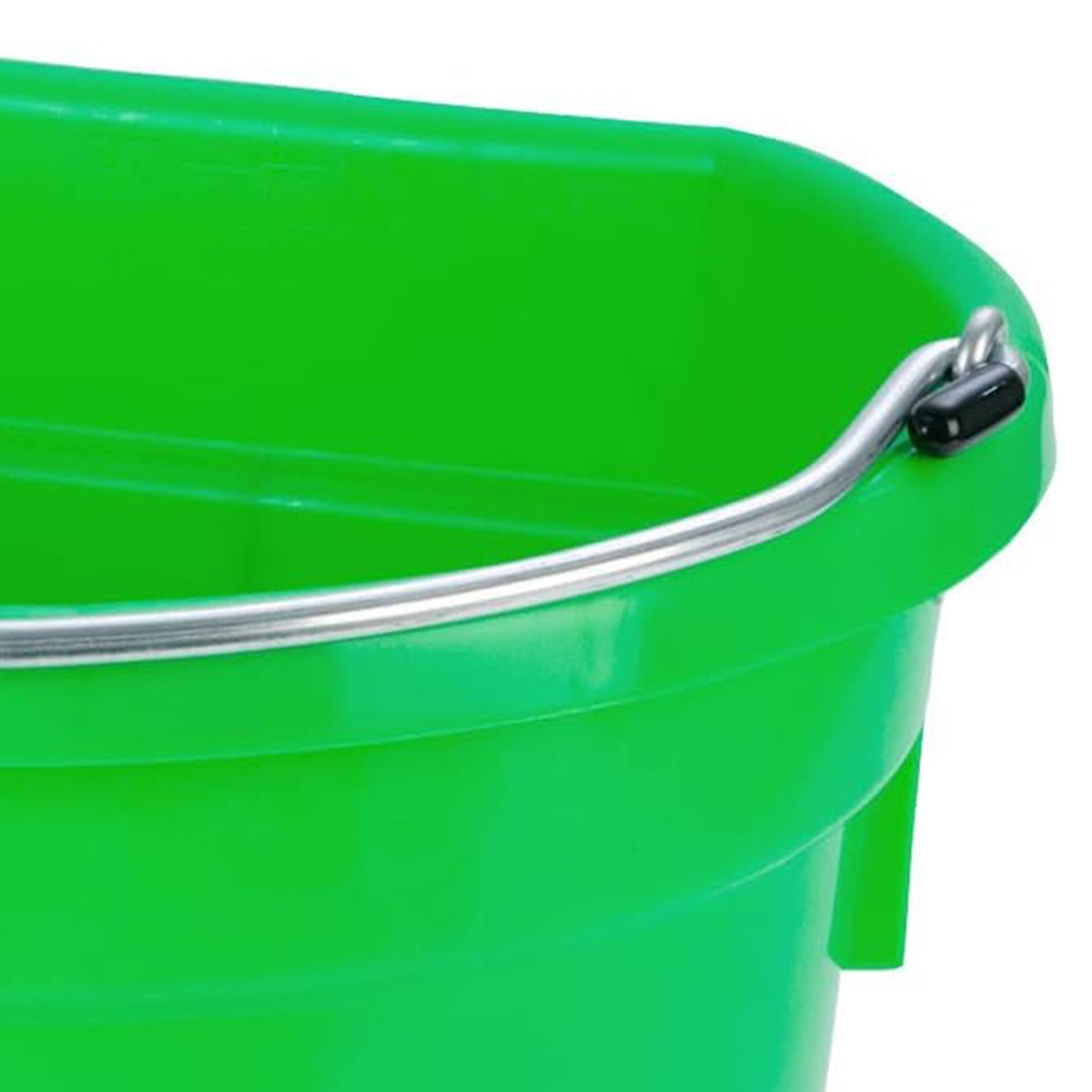 Alt View 2. Little Giant - Little Giant Flat Back Plastic Animal Feed Bucket, Metal Handle, 20 Qt, Lime - LIMEGREEN.
