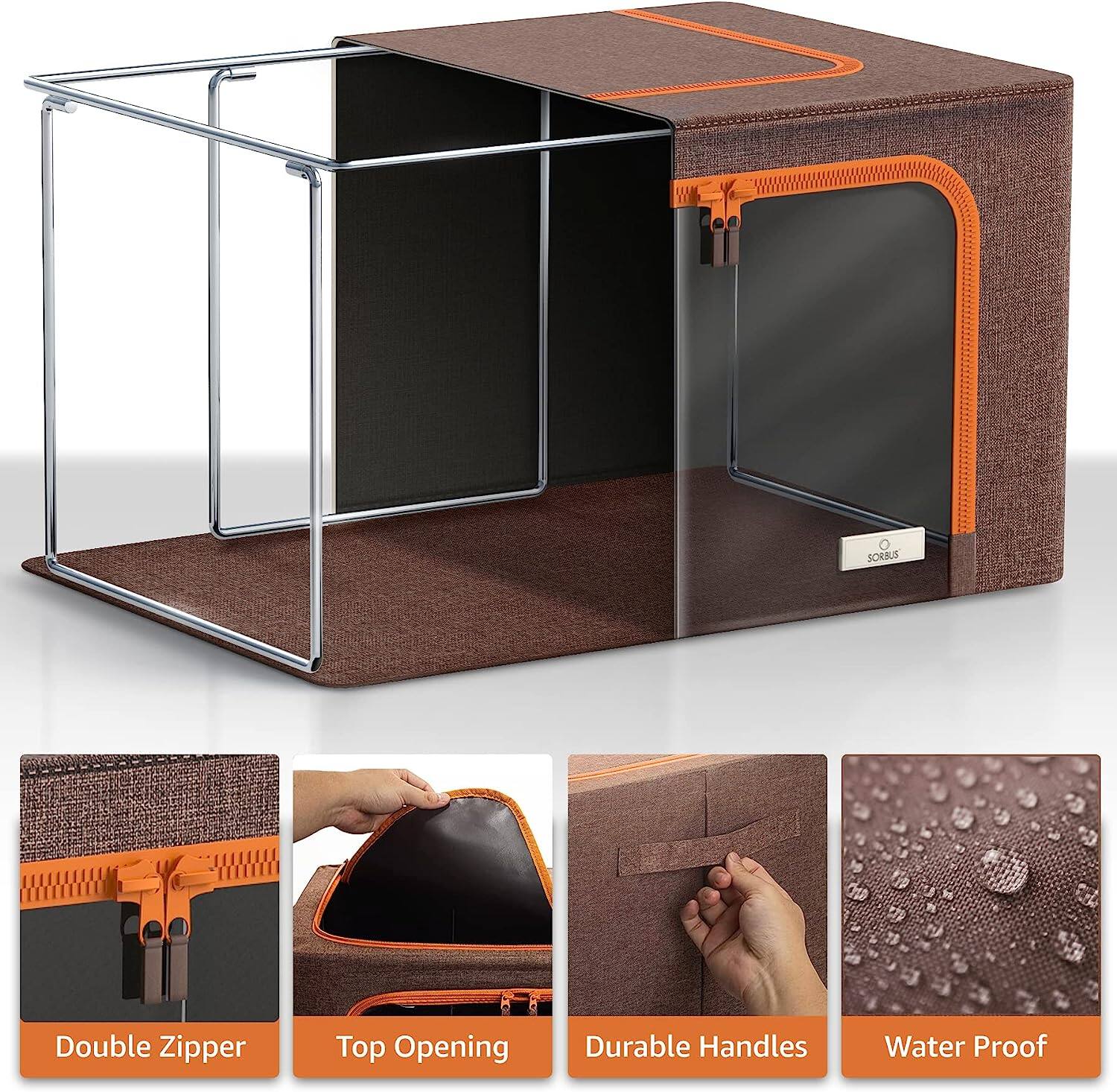 - Double Zipper
- Top Opening
- Durable Handles
- Water Proof