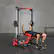 Alt View 8. Soozier - Power Cage Smith Machine, Multi-Function Power Rack with Pull Up Bar, Lat Pull Down System, Squat Rack - Black and Red.