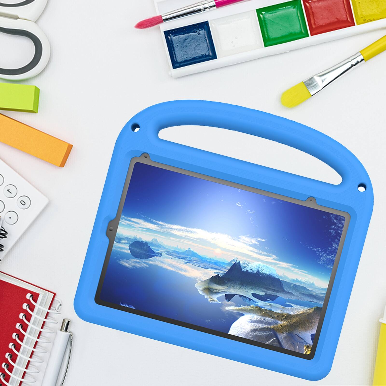 Alt View 3. Dteck - Dteck Kids Shockproof EVA Case for iPad mini 7 (A17 Pro) 2024/ iPad mini 6 2021, Handle Stand with Pencil Holder - Blue.