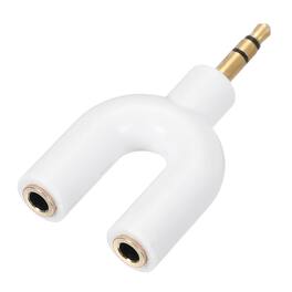 Unique Bargains - Headphone Splitter Adapter, 3.5mm Male to Dual Female Y Jack Aux Splitter for Phone/Headset/PS4/Switch/Tablets - White