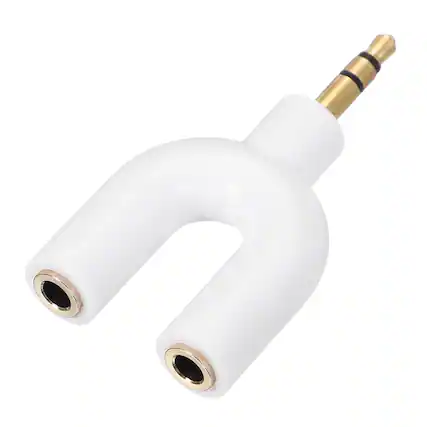 Front. Unique Bargains - Headphone Splitter Adapter, 3.5mm Male to Dual Female Y Jack Aux Splitter for Phone/Headset/PS4/Switch/Tablets - White.