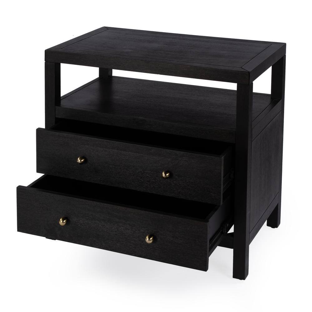 Alt View 4. Butler Specialty - Nora 2-Drawer Wide Nightstand - Coffee.