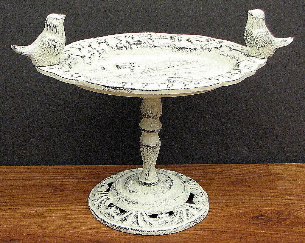Front. BreeBe - Antique White Bird Bath - White.