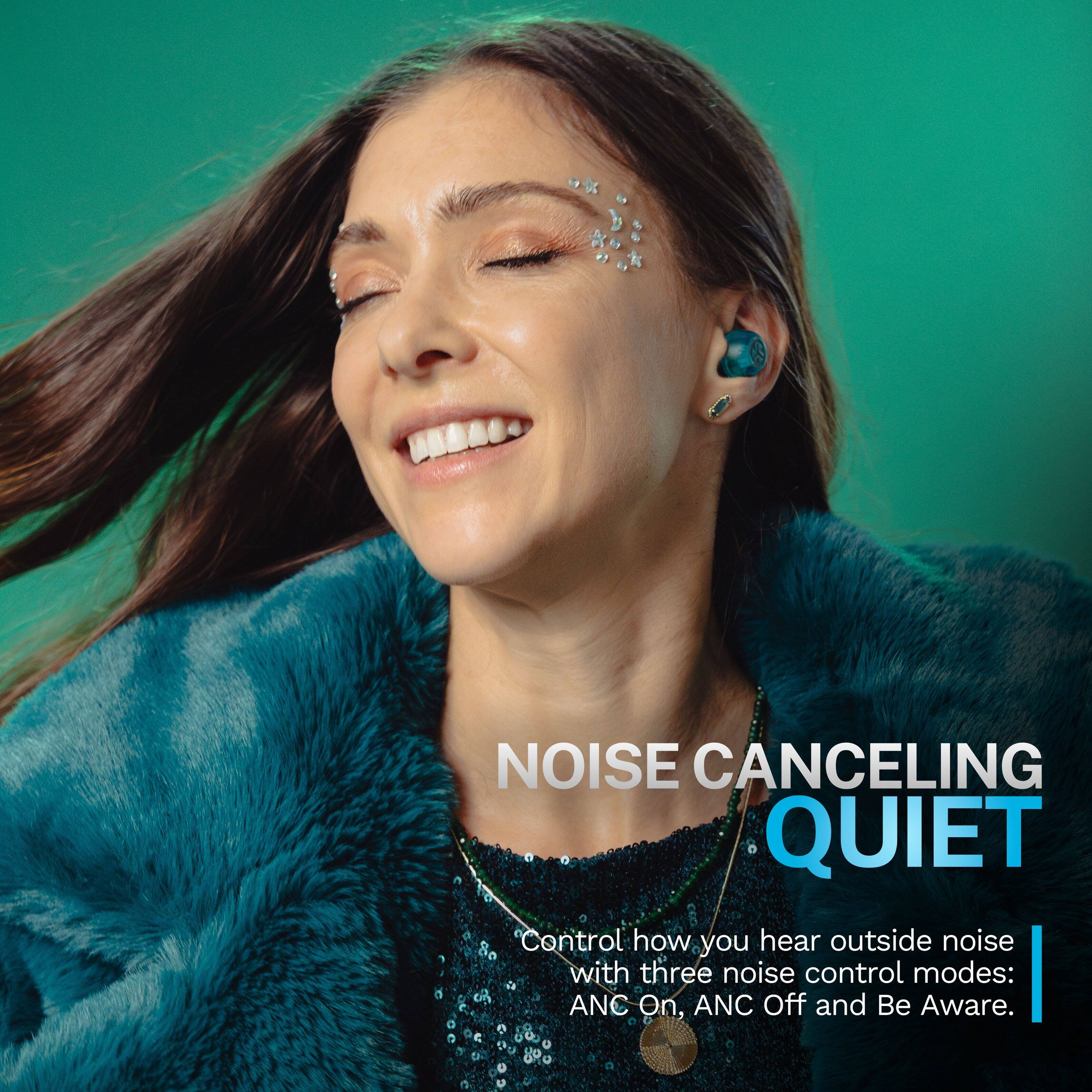 NOISE CANCELING QUIET

Control how you hear outside noise with three noise control modes: ANC On, ANC Off and Be Aware.