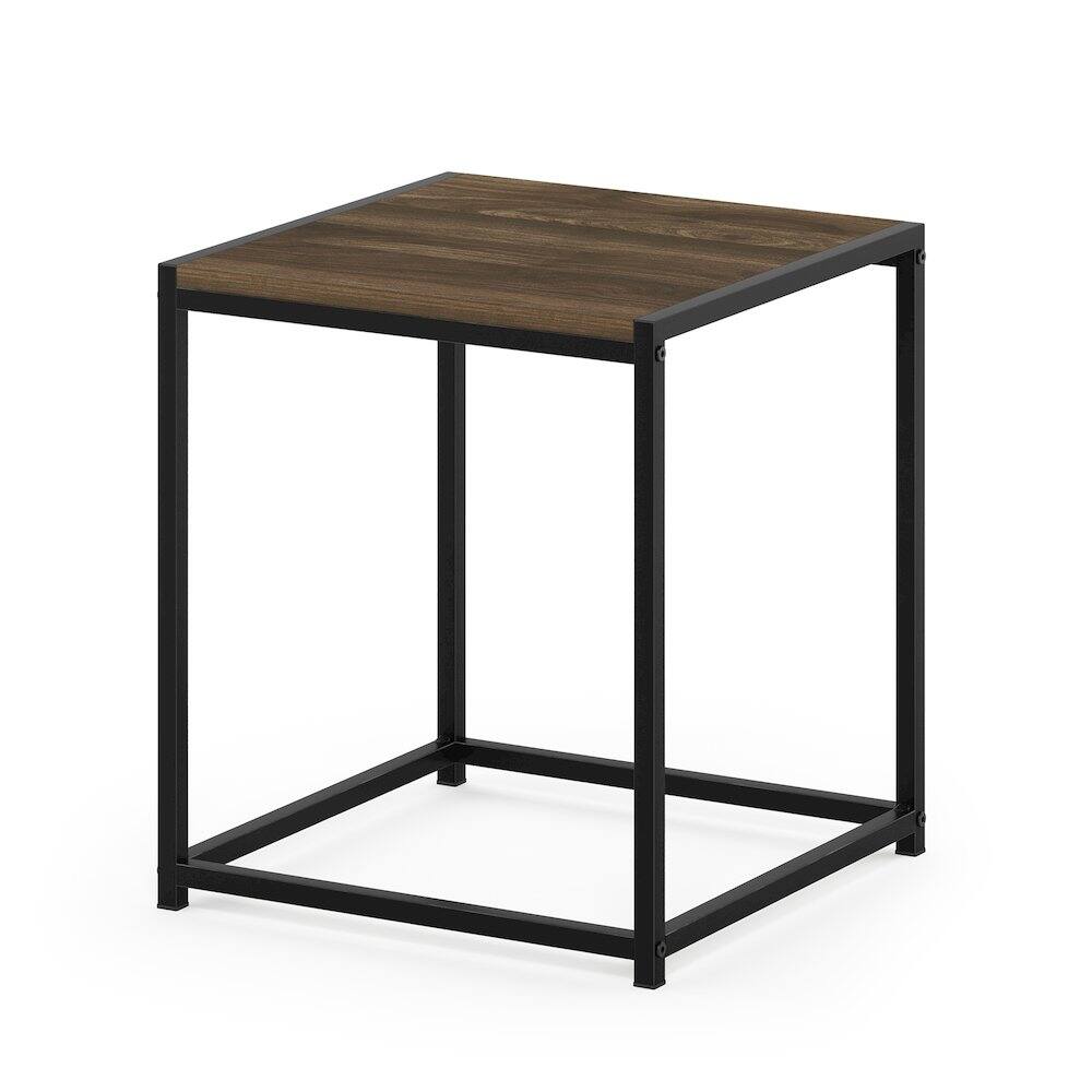 Left. Furinno - CAMNUS Night Stand, Metal Frame Nightstand, Toolless Side Table, End Table, Bedside Table - Columbia Walnut.