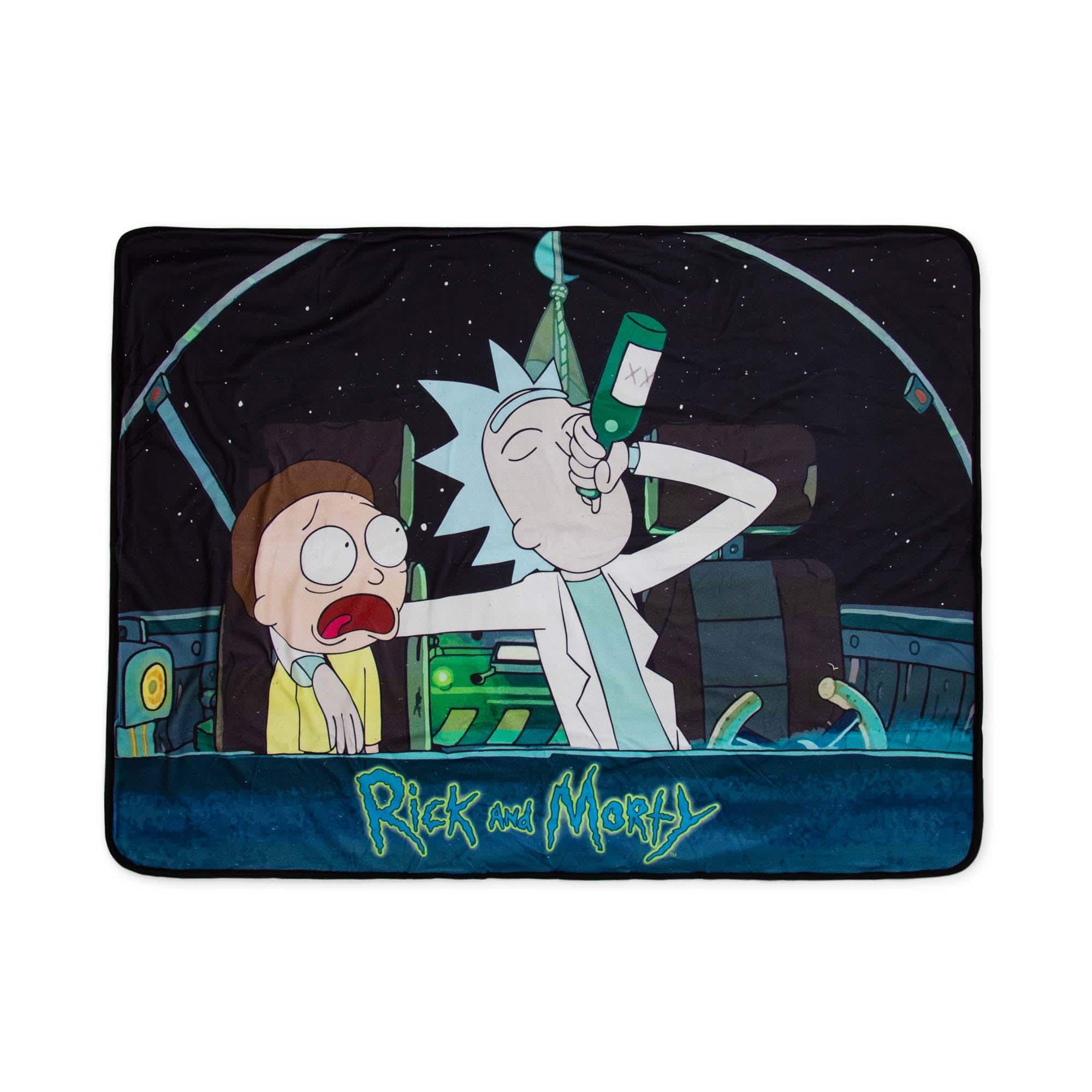 Just Funky - Rick and Morty Spaceship 45 x 60 Inch Fleece Throw Blanket - Multi-Color price history on PriceWatchPro