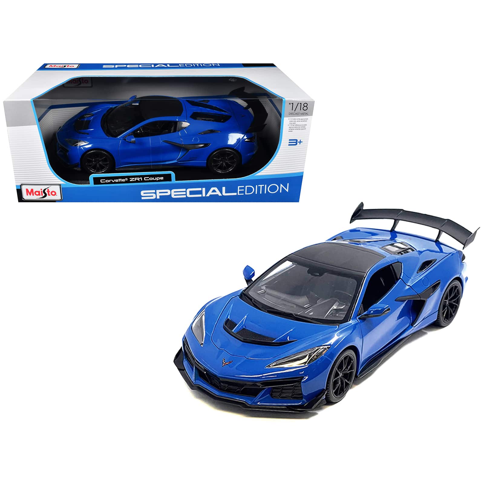 "Chevrolet Corvette ZR1 Coupe Blue with Carbon Top ""Special Edition"" Series 1/18 Diecast Model Car by Maisto" price history on PriceWatchPro
