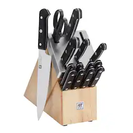 ZWILLING - Gourmet 15-pc Self-Sharpening Knife Set - Wood - Ash