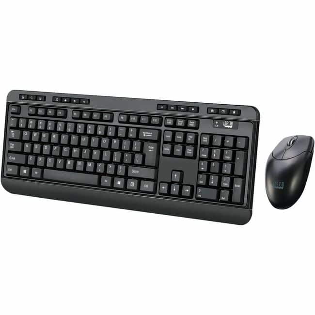 Adesso - Antimicrobial Wireless Desktop Keyboard & Mouse - USB Membrane Wireless RF 2.40 GHz Keyboard - Black - USB Wirele - Unknown